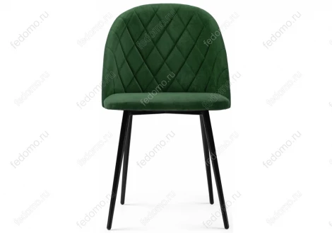 Стул Woodville на металлокаркасе Зест темно-зеленый / черный глянец 464194