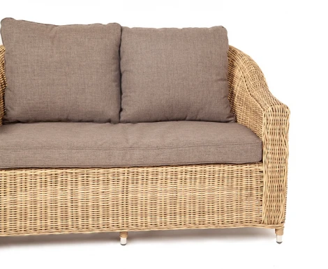 Диван из искусственного ротанга двухместный, цвет соломенный 4SIS Кон Панна YH-C2808W