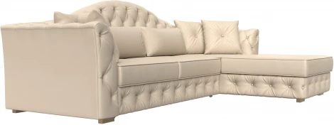 Диван угловой Артис правый угол (Бежевый/Экокожа) Лига Диванов арт.121630