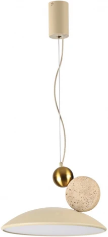 Подвесной светильник Odeon Light Travertino 6625/20L беж/золотой/металл/травертин/акрил IP20 LED 20W 3000K 220V (на тросе)