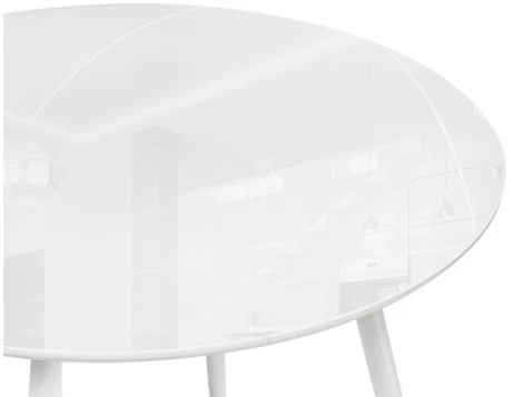 Стеклянный стол Woodville Абилин 100х76 ультра белое стекло / белый / белый матовый 516544