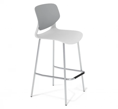 Стул барный Sheffilton SHT-ST59/S196 серый/белый/хром лак 6851664804