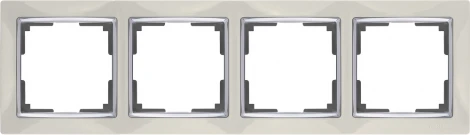 Рамка на 4 поста Snabb (слоновая кость/хром) Werkel W0041903 (a051652)