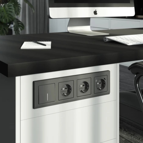 Выключатель одноклавишный с подсветкой (графит матовый) Werkel W1110164 (a063096)