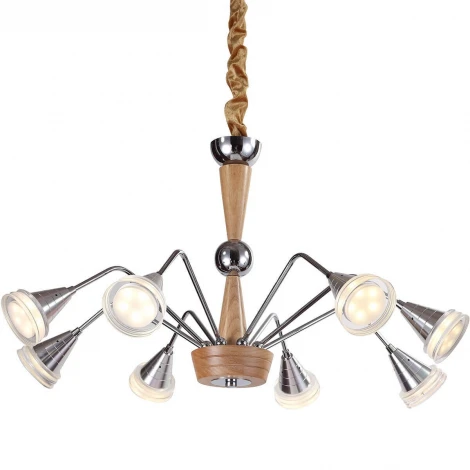 Подвесная люстра Lucia Tucci Natura 072.8 Led (220V, бук, на цепи, паук)