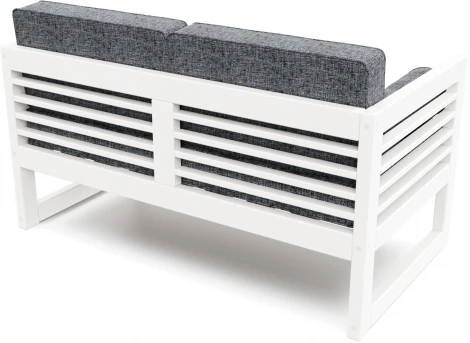 Диван Arsko прямой Сега М белая эмаль рогожка графитовая