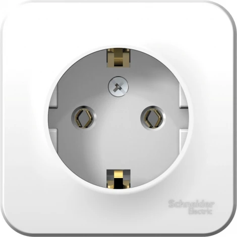 Розетка накладная с заземлением (белый) Systeme Electric Blanca BLNRA010111