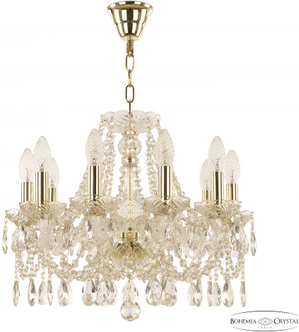 Подвесная люстра Bohemia 107 107/10/165 G (220V, подвески, на цепи, подсвечник, свеча)
