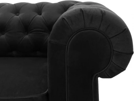 Диван Chesterfield ОГОГО (арт.344557), (Ткань/Черный)