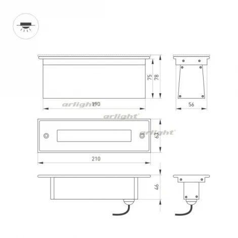 Встраиваемый светильник уличный Arlight 034827 (LED, 220V, IP67)