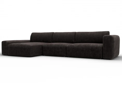 Диван угловой Лига-066 НПБ Лонг угол левый (ЛДСП,Фанера,Брус,Велюр/Коричневый) Лига Диванов 131220L