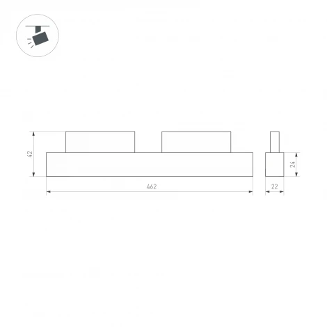 Трековый светильник MAG-ORIENT-FLAT-L465-16W Day4000 (BK, 100 deg, 48V) (Arlight, IP20 Металл) 033611(1)