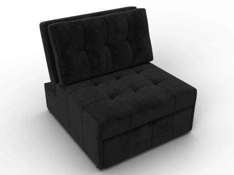 Кресло-кровать Лига-107 (80) (ЛДСП,Брус,Фанера,Велюр/Черный) Лига Диванов 134900