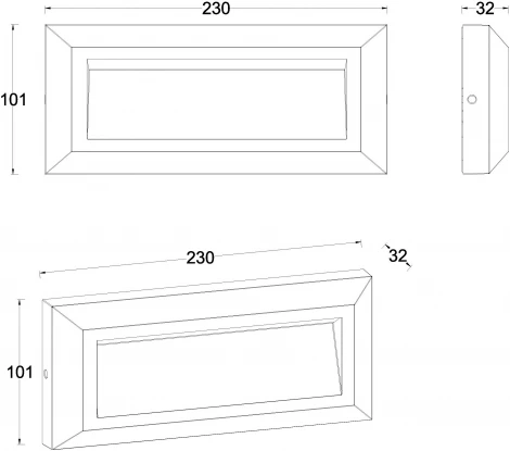 Уличный настенный светильник Oasis Light Встраиваемые светильники c LED W1916 Gr