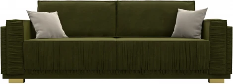 Диван прямой Лига-044 (Зеленый,Бежевый/Микровельвет) Лига Диванов арт.122259