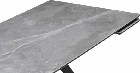 Керамический стол Notta Вилли 140(200)х80 серый мрамор larka grey / черный арт.612898