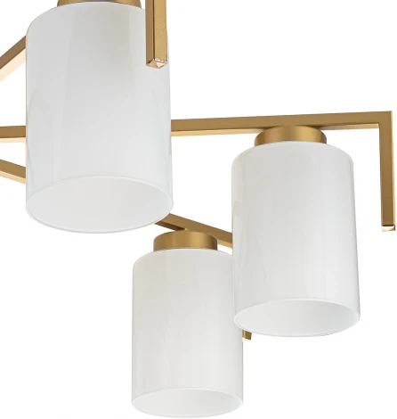 Потолочная люстра на штанге Escada Style 1142/7P Gold 7х60Вт E27, металл/стекло, золото (220V)