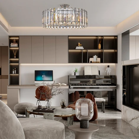 Потолочная люстра хрустальная на штанге Arte Milano Sorrento-5209 375209/8/80/580 CR (220V)