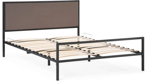 Двуспальная кровать Woodville Эгерт 160х200 черный / dark brown 552924