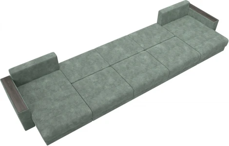 Диван П-образный с декором Лига-049 НПБ Мегалонг Лига Диванов (Велюр) арт.128531