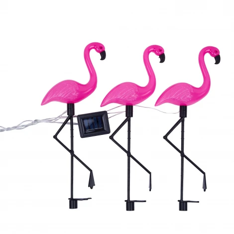 Садовый светильник на солнечной батарее «Фламинго», в комплекте из 3 штук. 6 светодиодов 1*АA Ni-Mh аккумулятор в/к. IP44 Uniel USL-S-833/PM530 FLAMINGO SET3