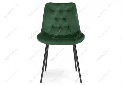 Стул Woodville на металлокаркасе Гояр изумрудный / черный глянец 464206