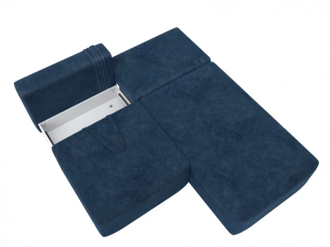 Диван угловой модульный Лига-060 НПБ угол универсальный (ЛДСП,Брус,Фанера/Пластик/Велюр/Синий) Лига Диванов 129510