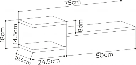 Полка прямая FORK SHELF SET LEVE (ЛДСП/Белый) арт.LEV00894