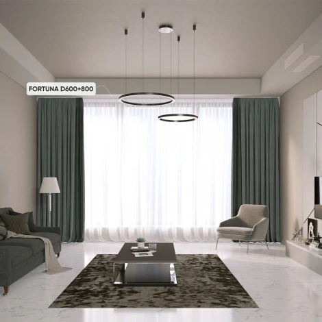 Подвесной светильник светодиодный с пультом Crystal Lux FORTUNA FORTUNA SP123W LED BLACK (220V, на тросе)