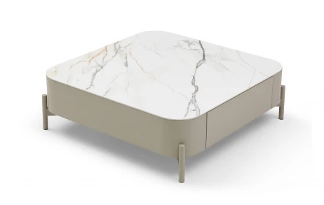 Стол журнальный CT2360 (90) бежевая матовая керамика/DR#45/бежевый ESF 5745