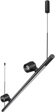 Светильник подвесной диммируемый (сенсер) Novotech Fermo 359309 черный OVER LED 14W+14W 4000K 220V (регулировка яркости, сенсорный выключатель, на тросе)