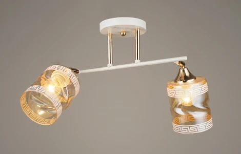 Потолочная люстра на штанге Мелодия Света SS1N SS8748-2 WT+GD 000067892