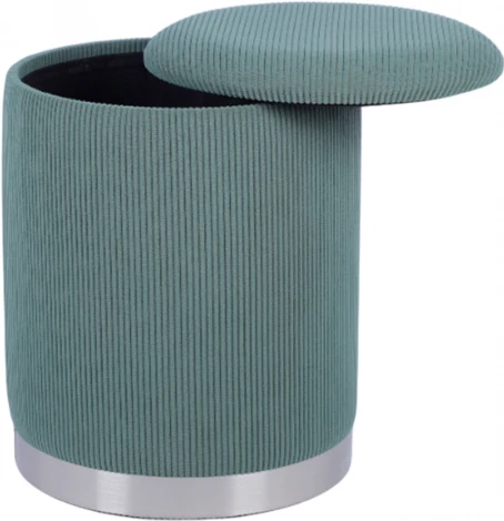 Пуф Stool Group Эмили с ящиком серебро вельвет молочный арт.УТ000040194