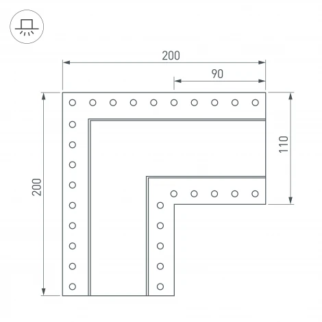 Угол SL-LINIA55-FANTOM (Металл) 030132 Arlight