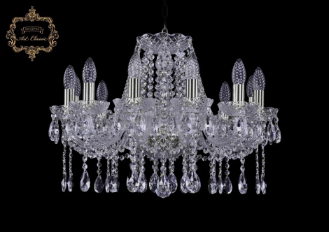 Подвесная люстра Art Classic 11.12 11.12.12.195.Gd.Sp (220V, хрусталь, на цепи, подсвечник, свеча)