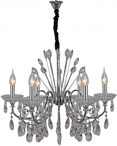 Подвесная люстра ILLUMICO IL2367-6POR-39 CR (220V, хрусталь, на цепи, подсвечник, свеча)