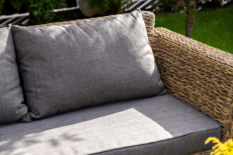 Диван из искусственного ротанга (гиацинт) двухместный, цвет соломенный 4SIS Капучино YH-C2130W-3 TW