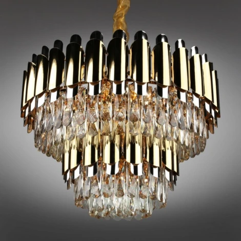 Подвесная люстра Omnilux 814 OML-81403-13 (220V, хрусталь, на цепи, круглые)