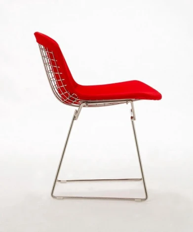 Стул Bertoia с обивкой Красный ткань