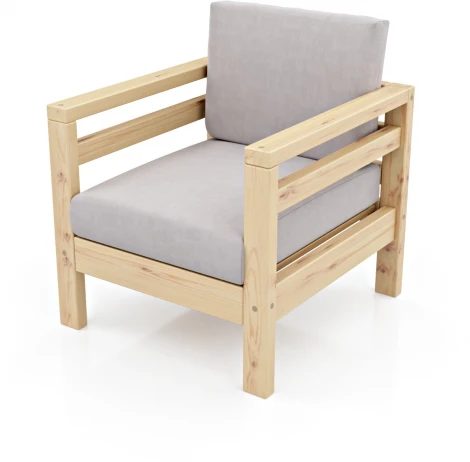 Кресло Arsko Домино сосна велюр светло-серый