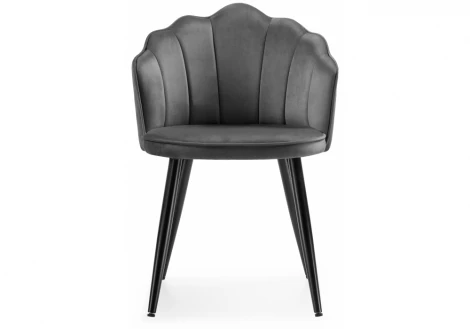 Обеденный стул на металлокаркасе Woodville Shell dark gray / black 11988