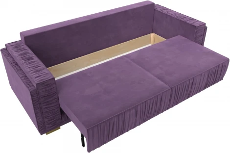 Диван прямой Лига-044 (Сиреневый,Коричневый/Микровельвет) Лига Диванов арт.122261