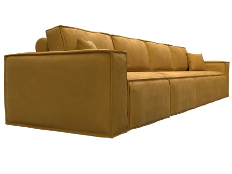 Диван прямой Лига-081 НПБ МегаЛонг (ДСП/Пластик/Велюр/Желтый) Лига Диванов 130294