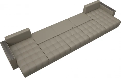 Диван П-образный с декором Лига-049 НПБ Мегалонг Лига Диванов (Экокожа) арт.128534