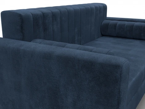 Диван прямой Лига-070 (ЛДСП,Брус,Фанера/Дерево/Велюр/Синий) Лига Диванов 129755