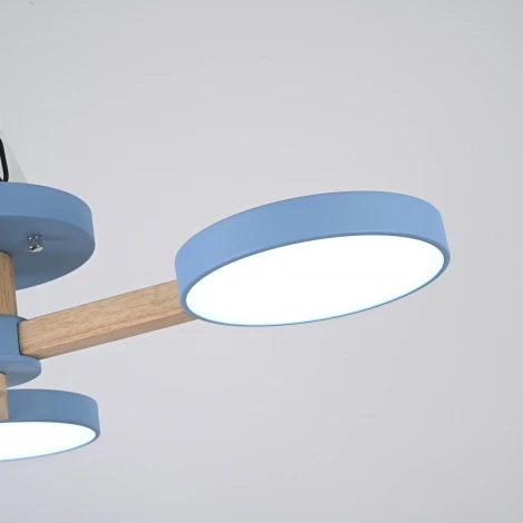 Потолочная люстра Wi-Fi на штанге Turna 3 Blue By ImperiumLoft Turna01 (LED, 220V, пульт управления, голосовое управление, умный дом - Алиса)