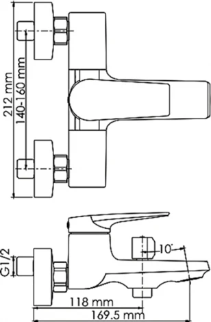 Смеситель Wasserkraft Aisch 5501 для ванны с душем