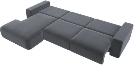 Диван угловой Лига-036 НПБ Классик Лонг левый угол (Серый/Велюр) Лига Диванов арт.121395L