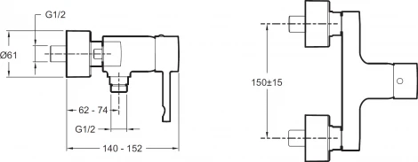 Смеситель Jacob Delafon Cuff E45533-CP для душа