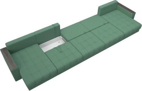 Диван П-образный с декором Лига-049 НПБ Мегалонг Лига Диванов (Рогожка) арт.128522